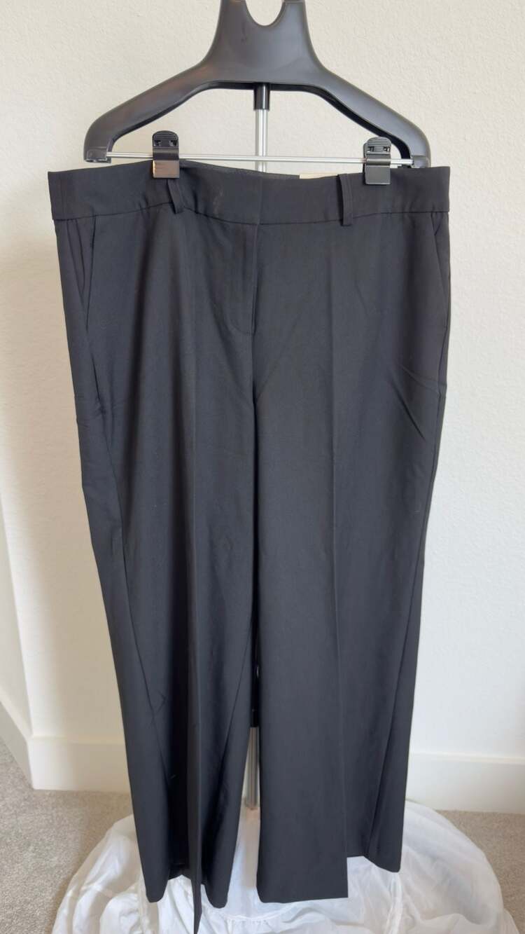 Lane Bryant The Perfect Drape Wide Leg Pants Size 18 Black High-Rise